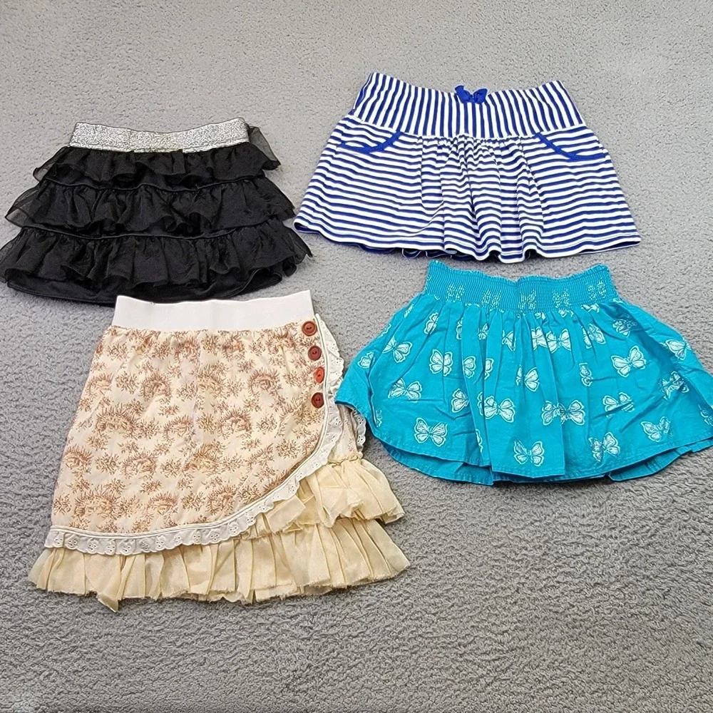 Girl Skirt Lot 4 Size 6 Gymboree Childrens‎ Place Hand Made Blue Butterflies